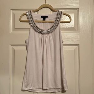 White House Black Market Sequin Adorned Sleeveless Top
